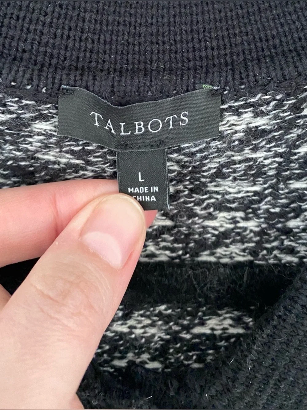NWOT - Talbots - POLO CARDIGAN - DASH STRIPE - Size Large